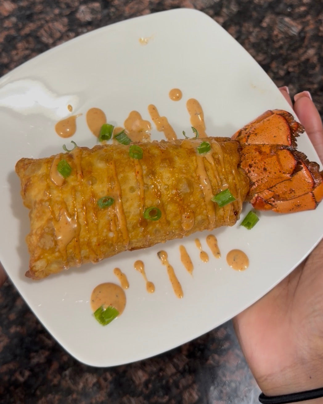Stuffed Lobster Tail Egg Rolls Platter